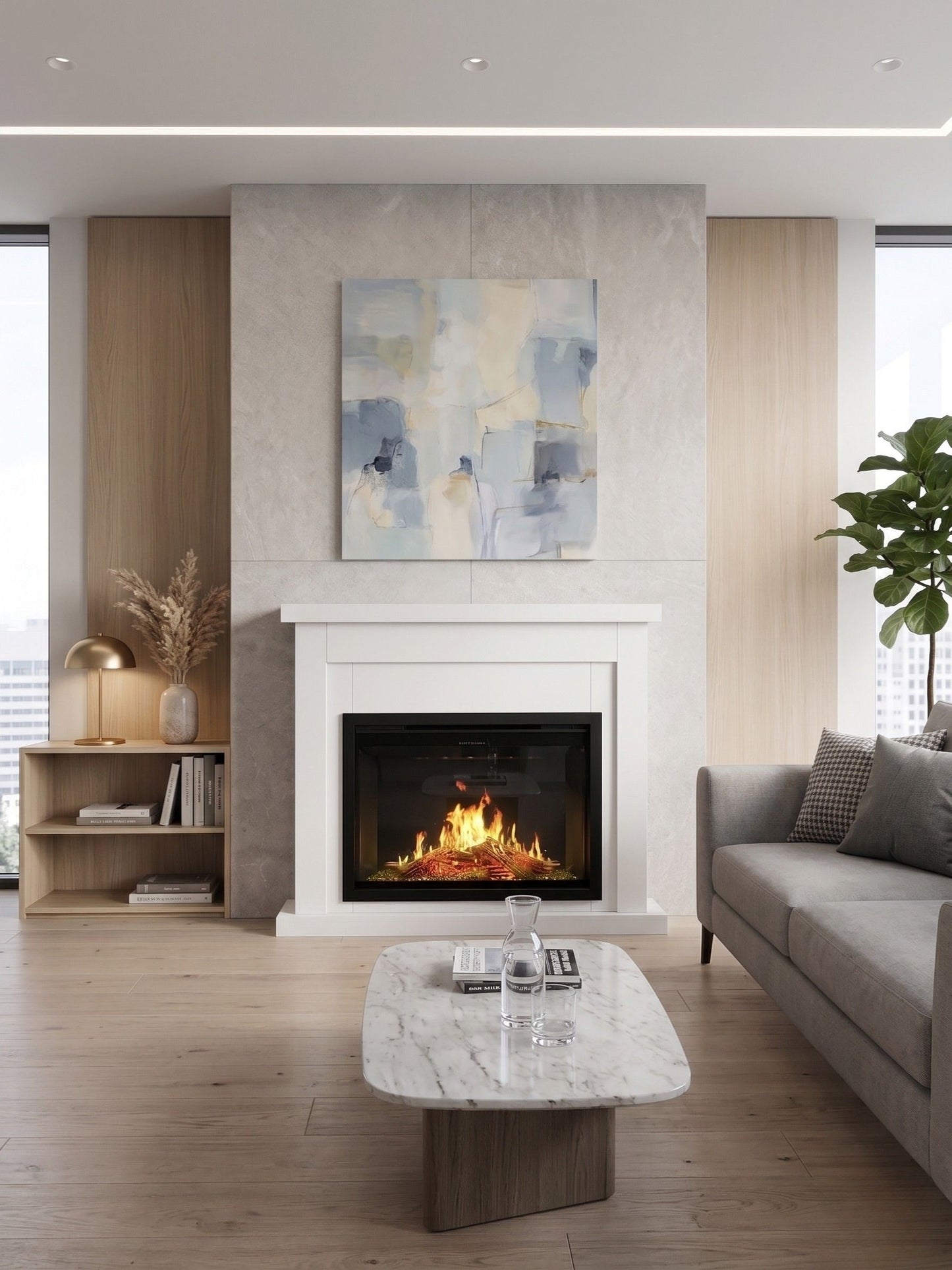 Modern Flames Sterling Mantle Suite